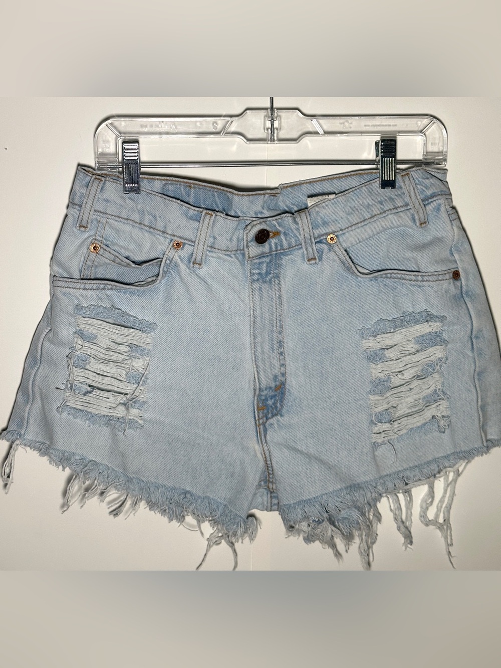 Levi's Vintage Orange Tab 550 distressed jean cut off shorts Size 34